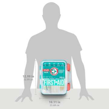 Be Smart Get Prepared First Aid Kit, Teal, 326 Piece, Exceeds OSHA and ANSI Guidelines 100 People - Office, Home, Car, School, Emergency, Survival, Camping, Hunting and Sports