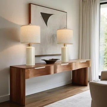 G-SAFAVA 20.25" Ceramic Table Lamps Set - Modern Elegance