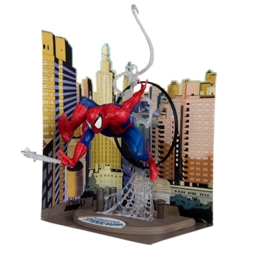 McFarlane Toys - Marvel Spider-Man 1:6th Scale Posed Figure with Scene & Comic (Based on The Amazing...