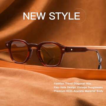 TACLOFT Acetate Polarized Sunglasses for Women and Men - Trendy Round Cat Eye Styles HD Polarized UV...