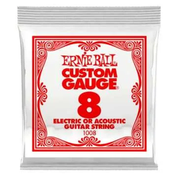 Ernie Ball Nickel Plain Single Guitar String .008 Gauge 6-Pack