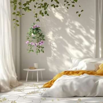 Bailikang 2PCS Fake Hanging Plants with Pots Faux Flowers Artificial Vines in Pots Greenery Fake Ivy Flowers Plants Artificial Hainging Basket Plant for Wall Home Bedroom Bathroom