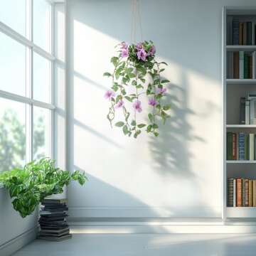 Bailikang 2PCS Fake Hanging Plants with Pots Faux Flowers Artificial Vines in Pots Greenery Fake Ivy Flowers Plants Artificial Hainging Basket Plant for Wall Home Bedroom Bathroom