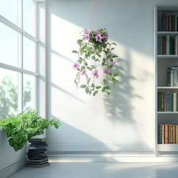 Bailikang 2PCS Fake Hanging Plants with Pots Faux Flowers Artificial Vines in Pots Greenery Fake Ivy Flowers Plants Artificial Hainging Basket Plant for Wall Home Bedroom Bathroom