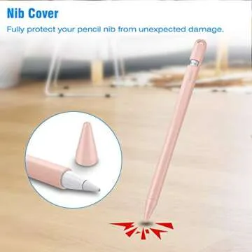 Fintie Silicone Sleeve Compatible with Apple Pencil 1st Generation, Ultra Light Pen Skin Case Cover Soft Protective Pencil Grip Holder with 2 Nib Covers & Cable Adapter Tether, Pink Sand