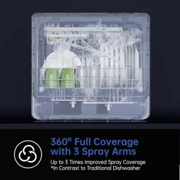 Compact & Portable AIRMSEN Countertop Dishwasher