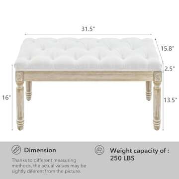 Elegant LOULENS French Vintage Bench for Home Decor
