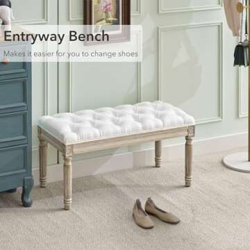 Elegant LOULENS French Vintage Bench for Home Decor