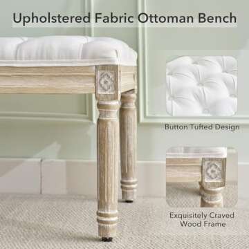 Elegant LOULENS French Vintage Bench for Home Decor