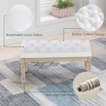 Elegant LOULENS French Vintage Bench for Home Decor