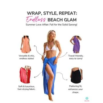 Shu-Shi Womens Beach Cover Up Sarong Swimsuit Cover-Up Many Solids Colors to choose,White,One Size