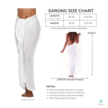 Shu-Shi Womens Beach Cover Up Sarong Swimsuit Cover-Up Many Solids Colors to choose,White,One Size