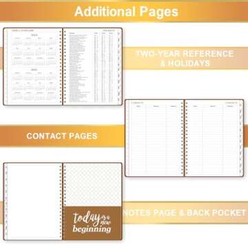 2024-2025 Planner - JUL 2024 - JUN 2025, Academic Planner 2024-2025, 6.3" x 8.4", Academic Planner, Planner 2024-2025 with Hardcover, Brown, Tabs