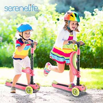 Serenelife 3 Wheeled Kids Scooter with LED Lights