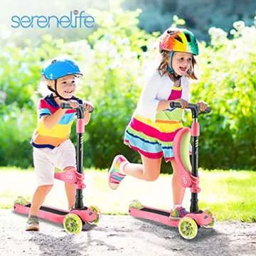 Serenelife 3 Wheeled Kids Scooter with LED Lights