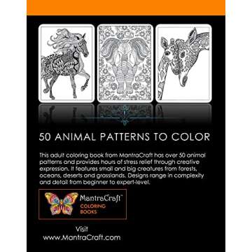Adult Coloring Book: Stress Relieving Animal Designs