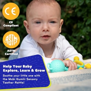 Mobi Gumlii Rattle & Teether Toy for Babies 0-6 Months