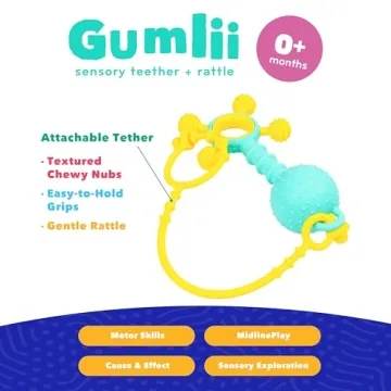 Mobi Gumlii Rattle & Teether Toy for Babies 0-6 Months