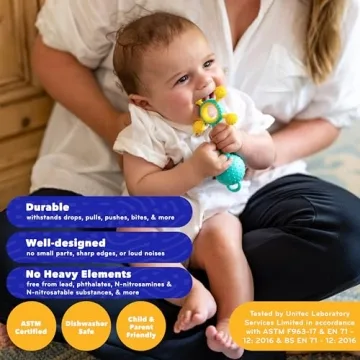 Mobi Gumlii Rattle & Teether Toy for Babies 0-6 Months