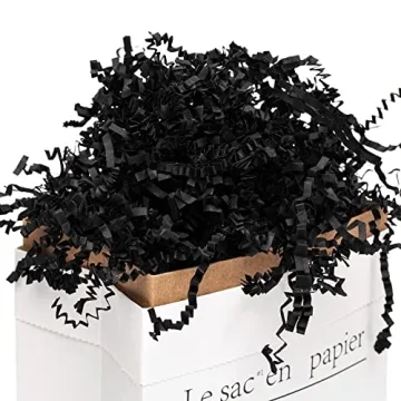 McFleet 2 LB Black Crinkle Cut Paper Shred for Gifts
