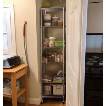 Finnhomy Heavy Duty 6 Tier Wire Shelving Unit with Wheels 18x18x72-inches 6 Shelves Storage Rack Thicken Steel Tube, Adjustable Shelving Rack for Kitchen Bathroom Office, NSF Certified, Chrome