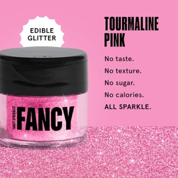 Fancy Sprinkles V-Day Tourmaline Pink Premium Edible Glitter, 100% Edible Glitter for Sparkling Food & Drinks No Taste or Texture (4gm)