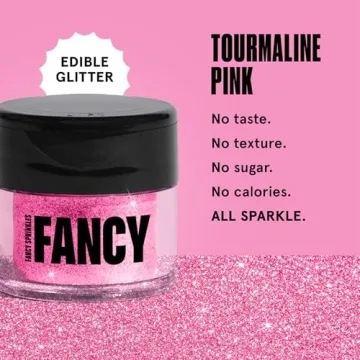 Fancy Sprinkles V-Day Tourmaline Pink Premium Edible Glitter, 100% Edible Glitter for Sparkling Food & Drinks No Taste or Texture (4gm)