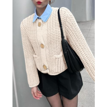 Arssm Chunky Cropped Cardigan for Stylish Winter Wear