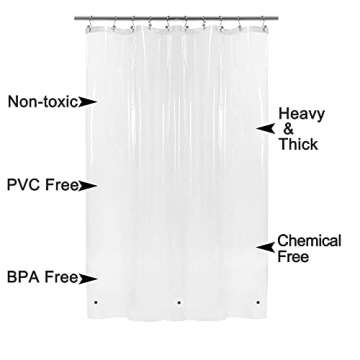 BAROSSA Design XLong Shower Curtain Liner with 96 inches Height - 6 Bottom Magnets, Waterproof PEVA, PVC Free, Metal Grommets, Clear, 72x96