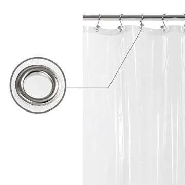 BAROSSA Design XLong Shower Curtain Liner with 96 inches Height - 6 Bottom Magnets, Waterproof PEVA, PVC Free, Metal Grommets, Clear, 72x96