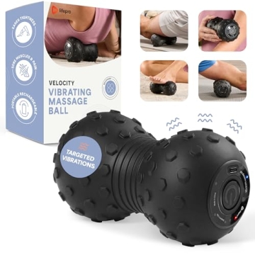 LifePro 4-Speed Vibrating Massage Ball - Peanut Massager Combines a Lacrosse Ball with Vibrating Foa...