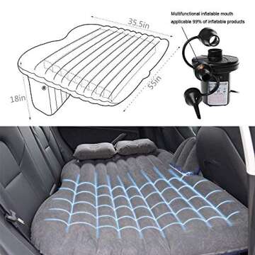 BMZX Model 3 Car Travel Inflatable Mattress Air Bed Cushion Portable Camping Universal for SUV Extend Air Couch with Two Air Pillows for Tesla Model 3
