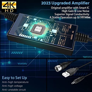 Usyolitv 2023 Digital TV Antenna 450 Miles Range 4K 1080p