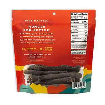 Stryve Biltong, Beef Jerky without the Junky. 14g Protein, Sugar Free, No Carbs, Gluten Free, No Nitrates, No MSG, No Preservatives. Keto and Paleo Friendly. Spicy Peri Peri, 16oz