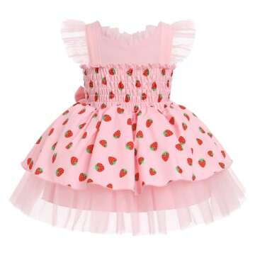 IMEKIS Strawberry Dress Baby Girl: Berry First Birthday Outfit Girl Cake Smash Photoshoot 1st Birthd...