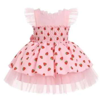 IMEKIS Strawberry Dress Baby Girl: Berry First Birthday Outfit Girl Cake Smash Photoshoot 1st Birthd...