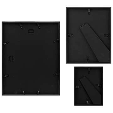 Frametory, Aluminum Picture Frames Set of 7 - Black Gallery Wall Kit - Displays One 11x14, Two 8x10, and Four 5x7 inch Photos for Home Decoration