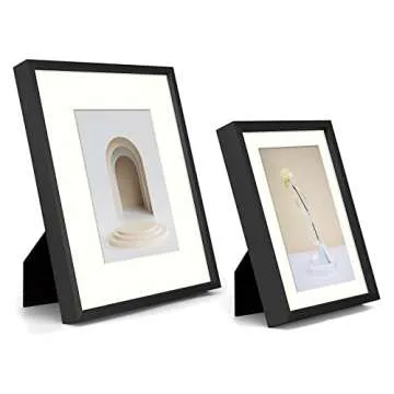 Frametory, Aluminum Picture Frames Set of 7 - Black Gallery Wall Kit - Displays One 11x14, Two 8x10, and Four 5x7 inch Photos for Home Decoration