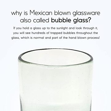 MexHandcraft Clear Blown Tumbler Glasses Set of 6