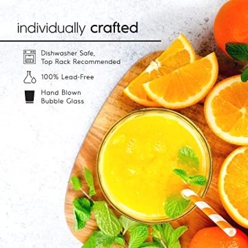 MexHandcraft Clear Blown Tumbler Glasses Set of 6