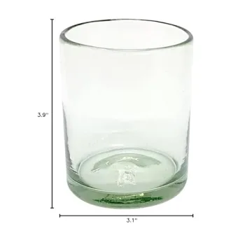 MexHandcraft Clear Blown Tumbler Glasses Set of 6