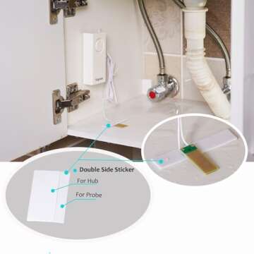 Topvico Water Leak Sensor Detector Flood Alarm for Basement RV Moisture 120dB Work Alone Battery Operated 3 Packs