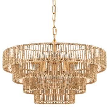 Hand-Woven Rattan Pendant Light for Elegant Decor