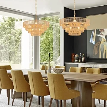 Hand-Woven Rattan Pendant Light for Elegant Decor