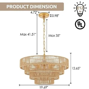 Hand-Woven Rattan Pendant Light for Elegant Decor
