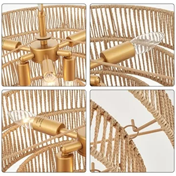 Hand-Woven Rattan Pendant Light for Elegant Decor