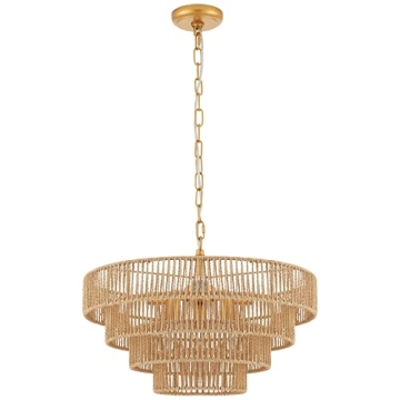 Hand-Woven Rattan Pendant Light for Elegant Decor