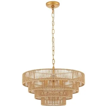 Hand-Woven Rattan Pendant Light for Elegant Decor