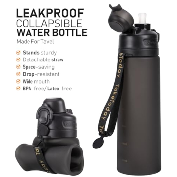 TakeToday Collapsible Water Bottle - Lightweight & Leak-Proof