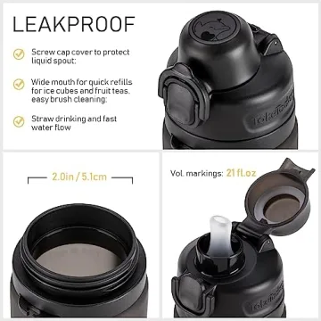 TakeToday Collapsible Water Bottle - Lightweight & Leak-Proof